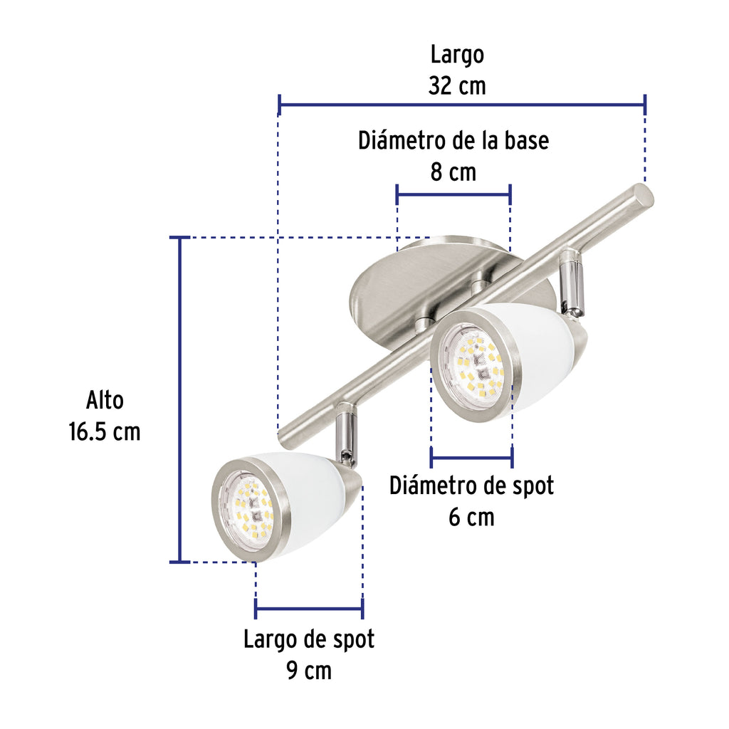 LUMINARIO DE SOBREPONER 2 SPOT GU10 49553 P
