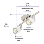 LUMINARIO DE SOBREPONER 2 SPOT GU10 49553 P