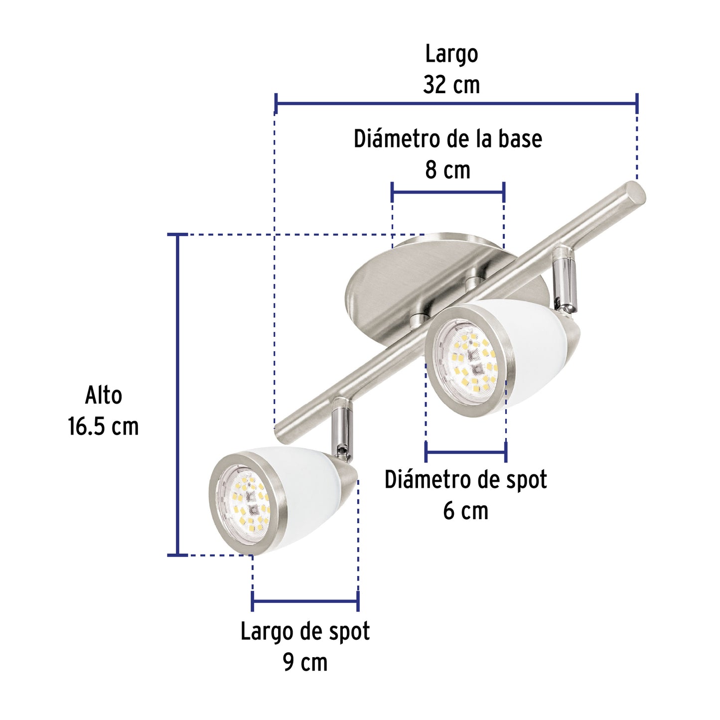 LUMINARIO DE SOBREPONER 2 SPOT GU10 49553 P