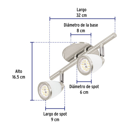 LUMINARIO DE SOBREPONER 2 SPOT GU10 49553 P