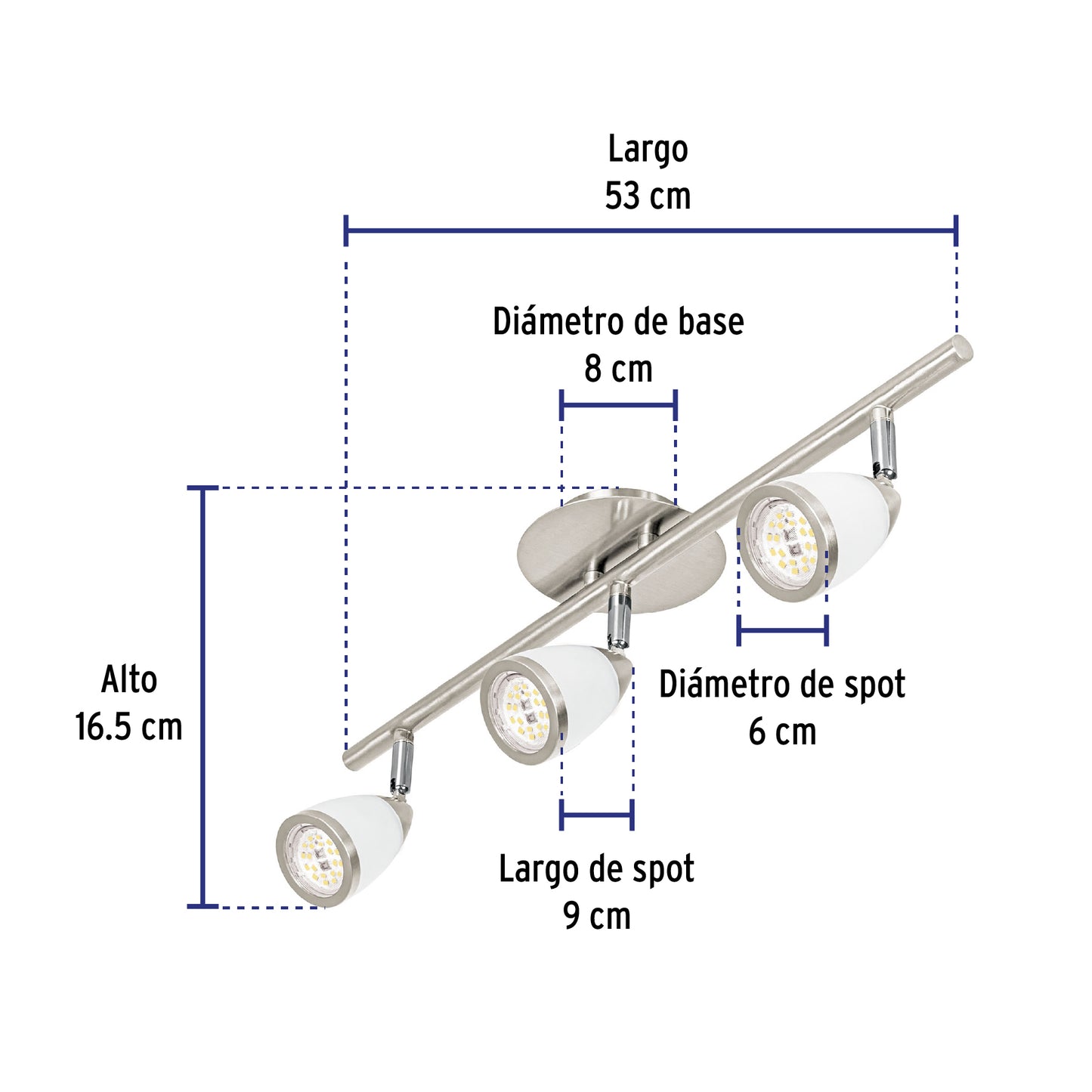 LUMINARIO DE SOBREPONER 3 SPOT GU10 49554 P
