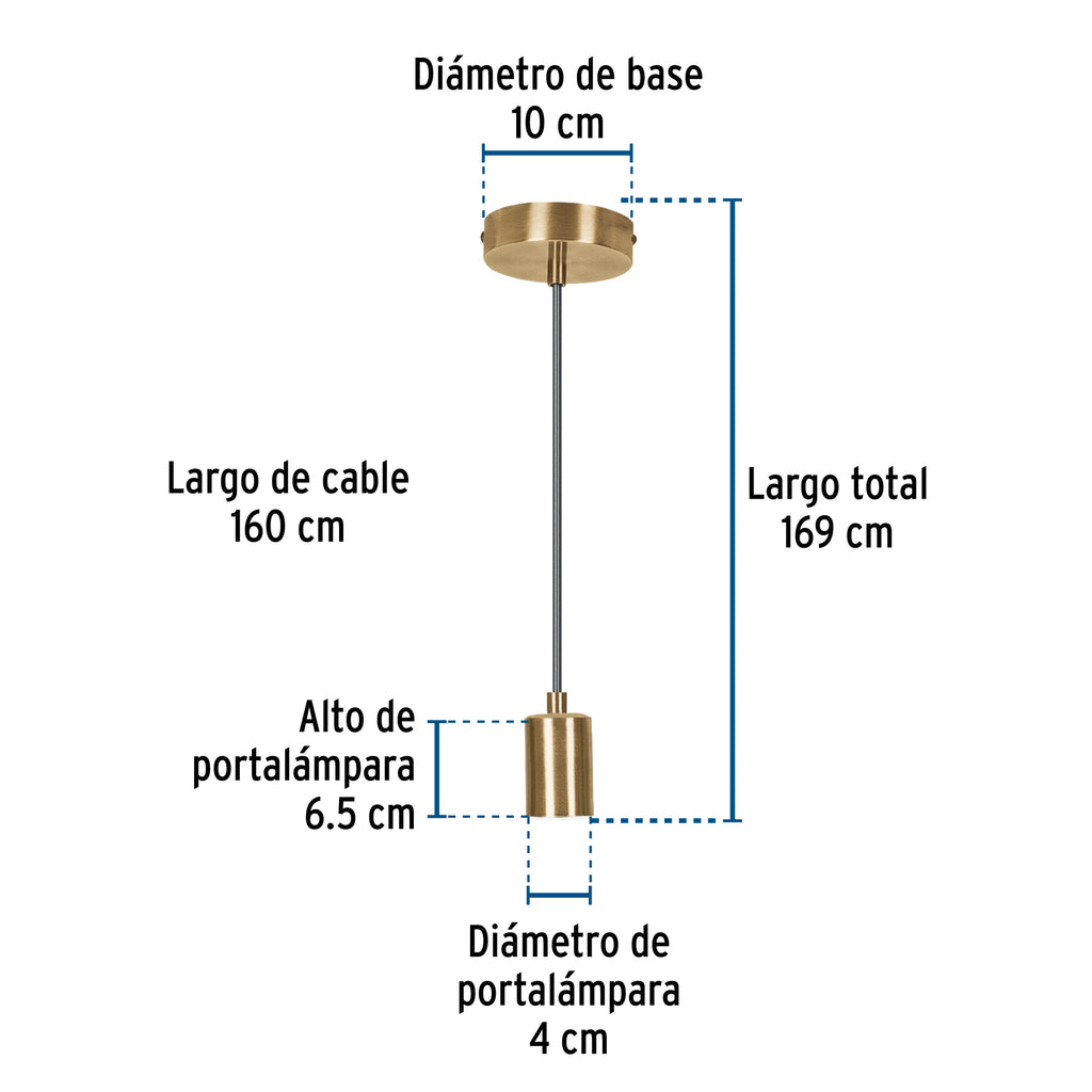 SOCKET COLGANTE METÁLICO, HIERRO ANTIGUO, VOLTECK 45673 *