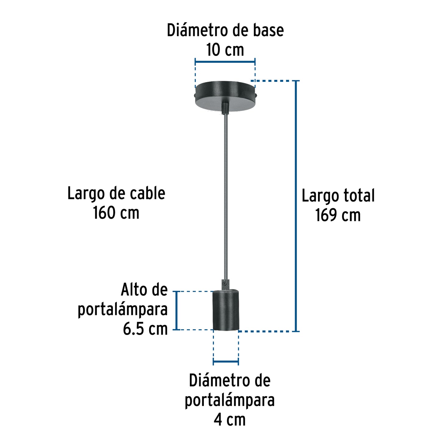 SOCKET COLGANTE METÁLICO, NEGRO, VOLTECK 45672 *