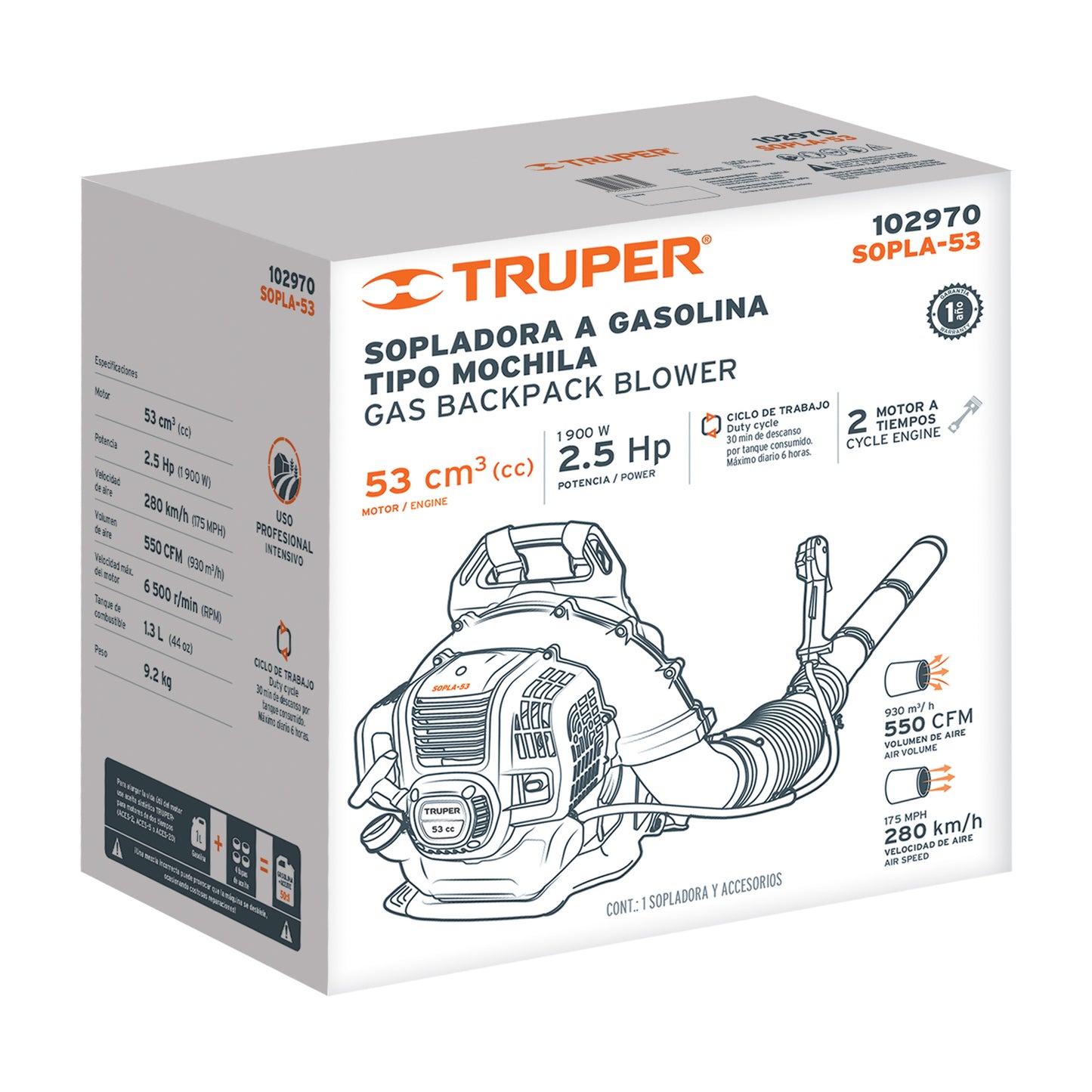 SOPLADORA MOTOR A GASOLINA, TIPO MOCHILA 102970	P