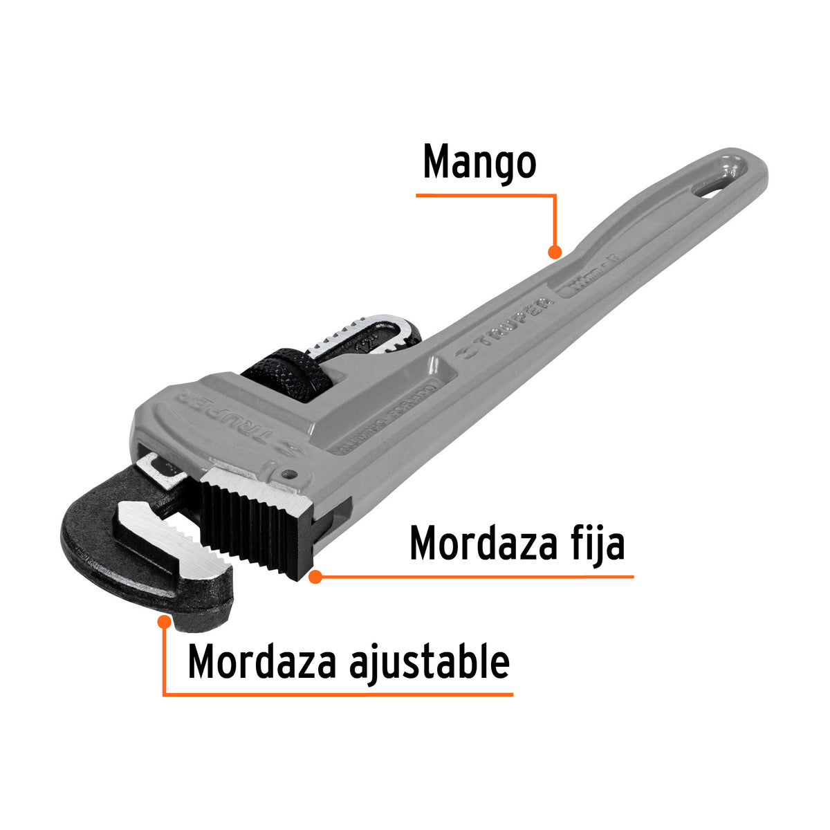 LLAVE STILSON 12' CUERPO DE ALUMINIO, TRUPER 15843 *