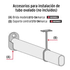 SOPORTE NEGRO PARA TUBO OVALADO DE CLOSET, HERMEX 46586 *