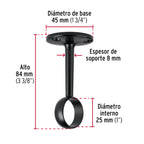 SOPORTE NEGRO PARA TUBO REDONDO DE CLOSET, HERMEX 46583 *
