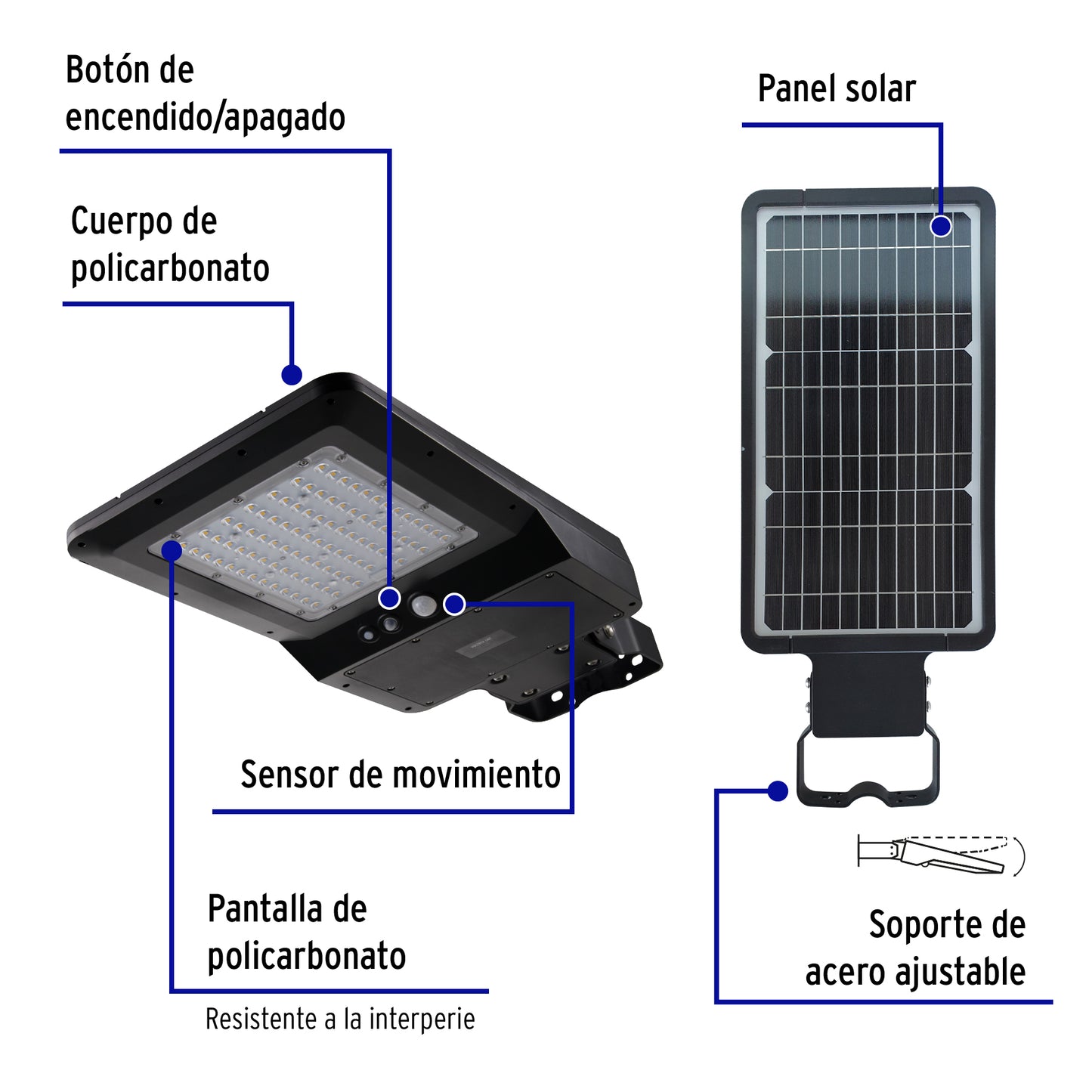 LUMINARIO SUBURBANO LED 40W C/PANEL SOLAR Y CONTROL REMOTO 46959 P