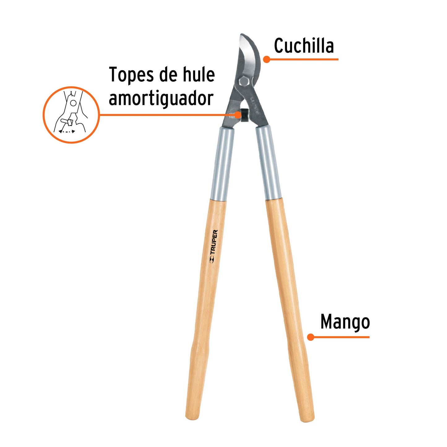 TIJERA PARA RAMAS 70CM CLASSIC MANGOS DE MADERA, TRUPER 18380 *