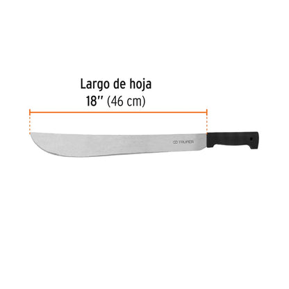 MACHETE ESTÁNDAR 18' CACHA NEGRA TRUPER 15865 *