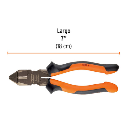 PINZA ELECTRICISTA 7''USO RUDO, ALTA PALANCA, COMFORT GRIP  17338 *