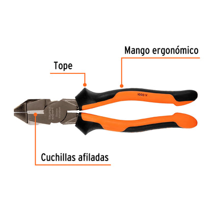 PINZA ELECTRICISTA 9' USO RUDO, ALTA PALANCA, COMFORT GRIP 12351 *