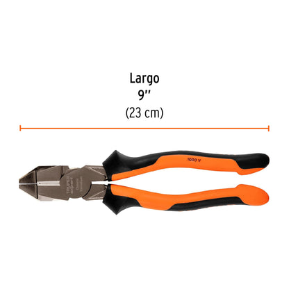 PINZA ELECTRICISTA 9' USO RUDO, ALTA PALANCA, COMFORT GRIP 12351 *