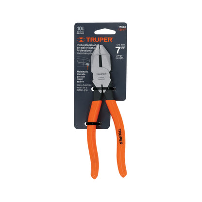 PINZA PROFESIONAL PARA ELECTRICISTA 7", TRUPER 17303 *