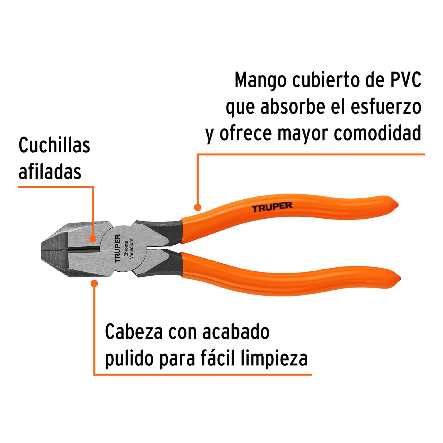 PINZA PROFESIONAL PARA ELECTRICISTA 7", TRUPER 17303 *