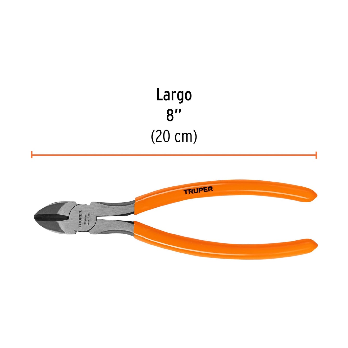 PINZA DE CORTE DIAGONAL 8' MANGO DE PVC, TRUPER 12353 P