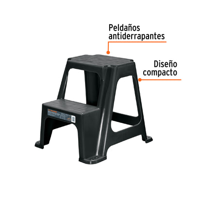 TABURETE LIGERO DE PLÁSTICO, 2 PELDAÑOS 103020 *