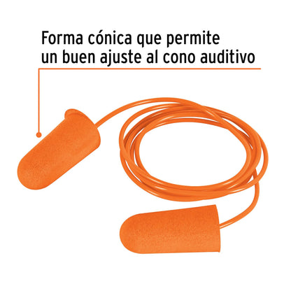 TAPON AUDITIVO DESECHABLE DE ESPUMA, TRUPER 14223 *