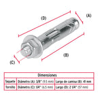 Caja con 100 taquetes expansivos de 1/4" con tornillo, FIERO 47223
