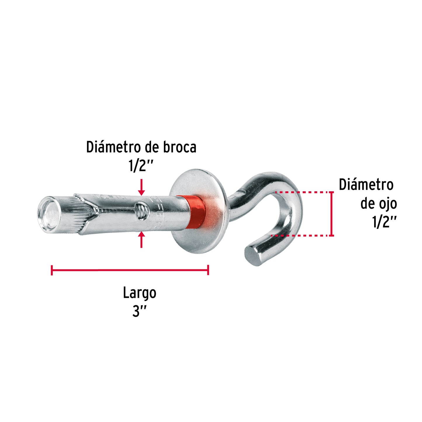 BOLSA CON 2 TAQUETES EXPANSIVOS 12X70 MM CON ARMELLA ABIERTA 47566 N