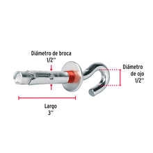 Cargar imagen en el visor de la galería, BOLSA CON 2 TAQUETES EXPANSIVOS 12X70 MM CON ARMELLA ABIERTA 47566 N
