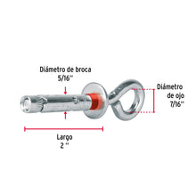 Cargar imagen en el visor de la galería, BOLSA CON 4 TAQUETES EXPANSIVOS 8X45 MM CON ARMELLA CERRADA 47560 P
