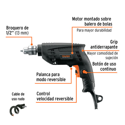 TALADRO INDUSTRIAL 3/8", 400 W 16706 *