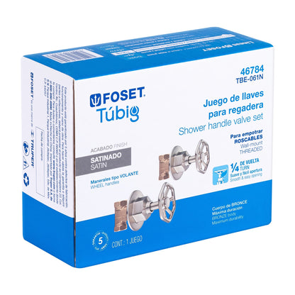 JUEGO LLAVES EMPOTRAR ROSCABLES, VOLANTE SATÌN, TUBIG 46784 P