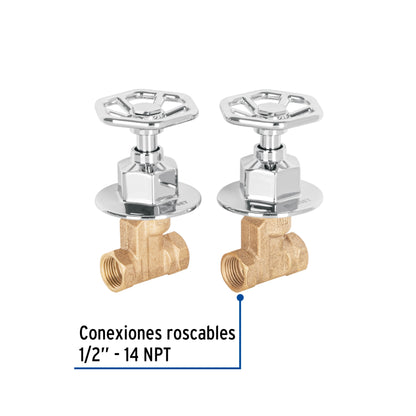 JUEGO LLAVES EMPOTRAR ROSCABLES, VOLANTE CROMO, TUBIG 46783 P