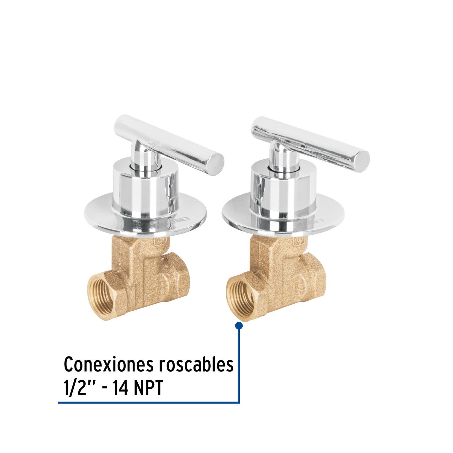 JUEGO LLAVES EMPOTRAR ROSCABLES, PALANCA CROMO, TUBIG  46777 P