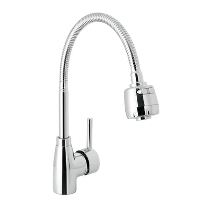 MONOMANDO PARA FREGADERO CON CUELLO FLEXIBLE, CROMO, TUBIG 47386 *