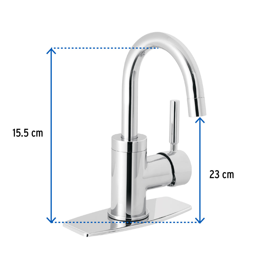 MONOMANDO CORTO PARA LAVABO, CROMO, FOSET TUBIG 46762 *