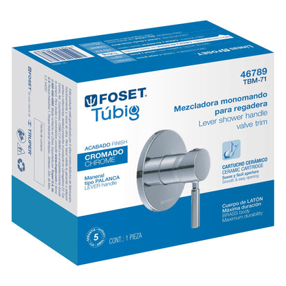 MONOMANDO PARA REGADERA, CROMO, FOSET TUBIG 46789 P