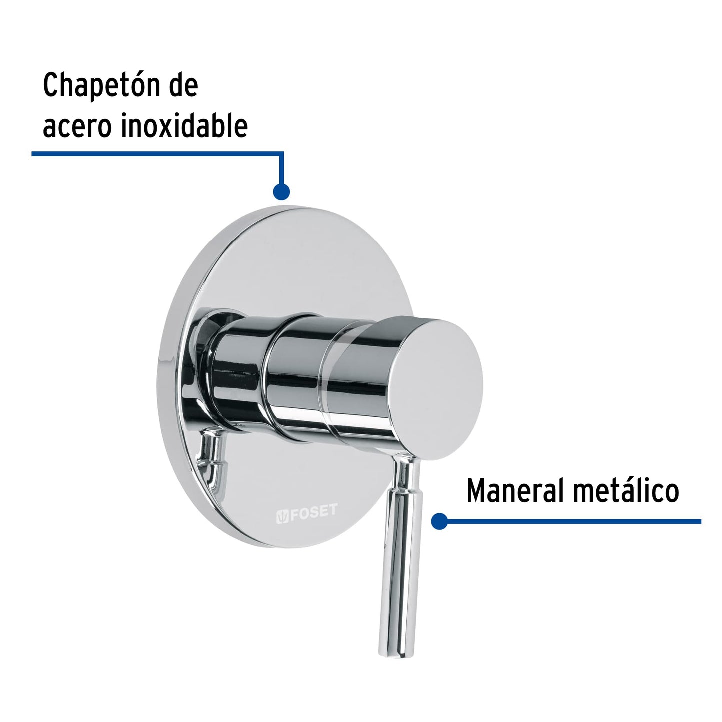 MONOMANDO PARA REGADERA, CROMO, FOSET TUBIG 46789 P