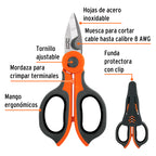 TIJERA 6'' DE ACERO INOXIDABLE PARA ELECTRICISTA, EXPERT 102864 *