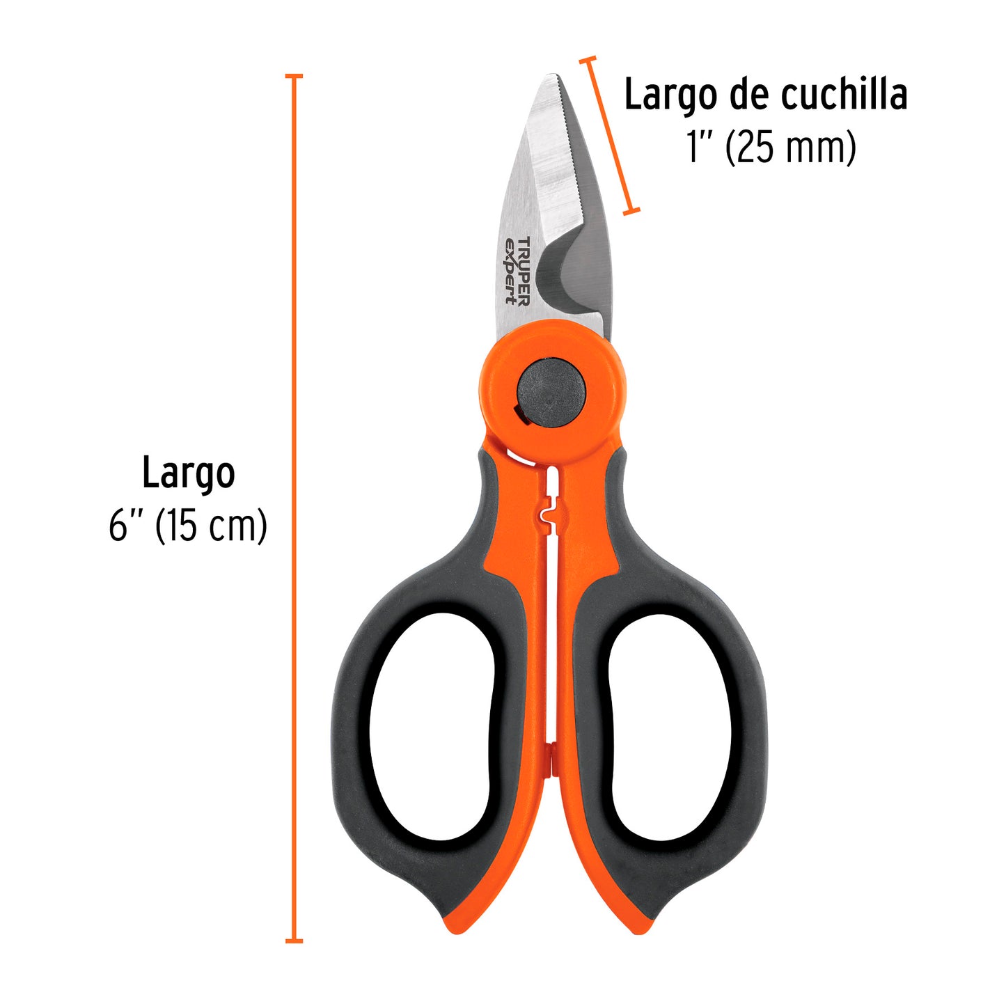 TIJERA 6'' DE ACERO INOXIDABLE PARA ELECTRICISTA, EXPERT 102864 *