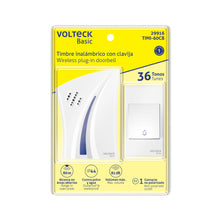 Cargar imagen en el visor de la galería, TIMBRE INALÁMBRICO CON CLAVIJA, 36 TONOS, VOLTECK BASIC  29916 *
