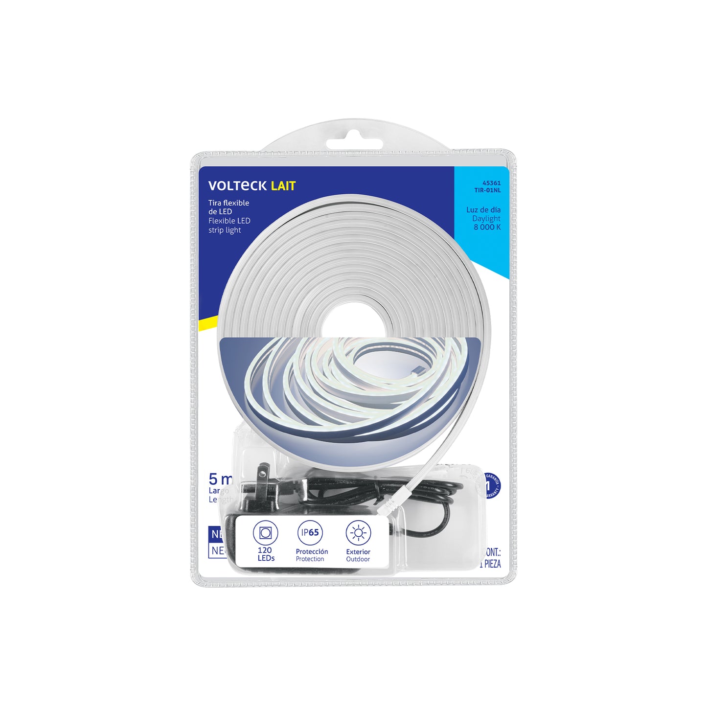 TIRA FLEX NEÓN 11 W PARA INTERIR Y EXTERIOR, 5 M BLANCO 45361 *