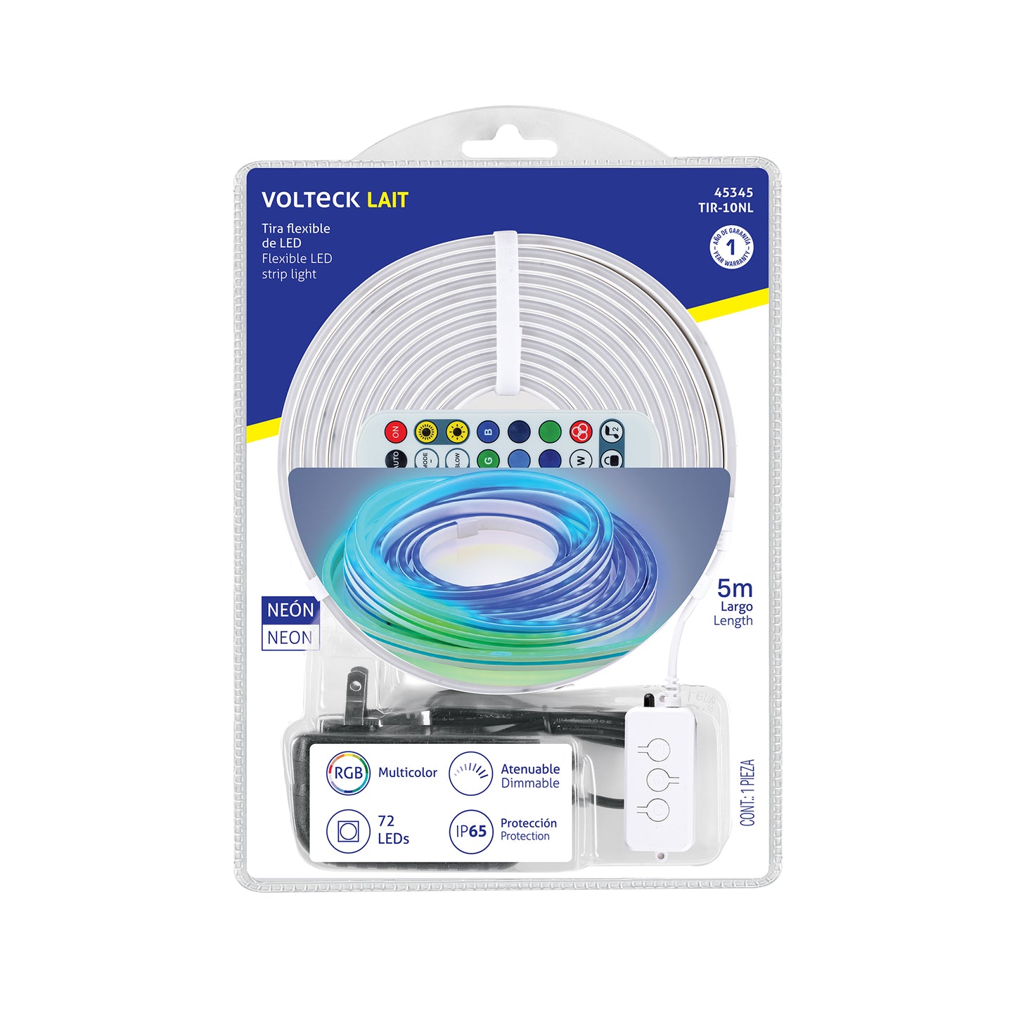 TIRA FLEX LED NEÓN 11 W PARA INTERIOR Y EXTERIOR, 5 M RGB 45345 *