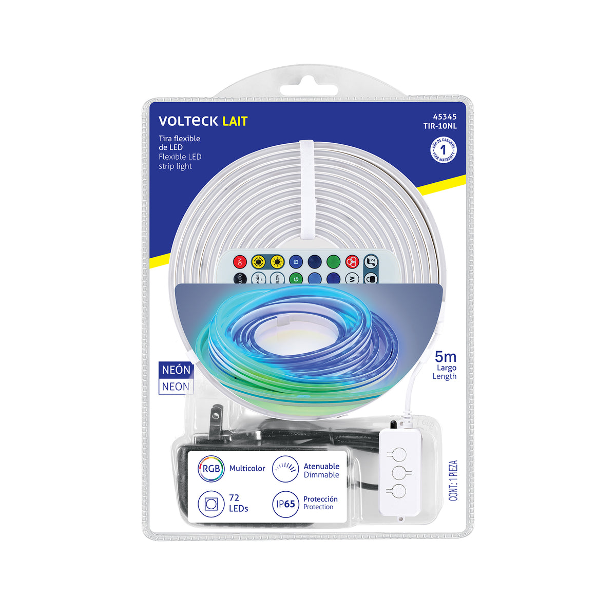 TIRA FLEX LED NEÓN 11 W PARA INTERIOR Y EXTERIOR, 5 M RGB 45345 *