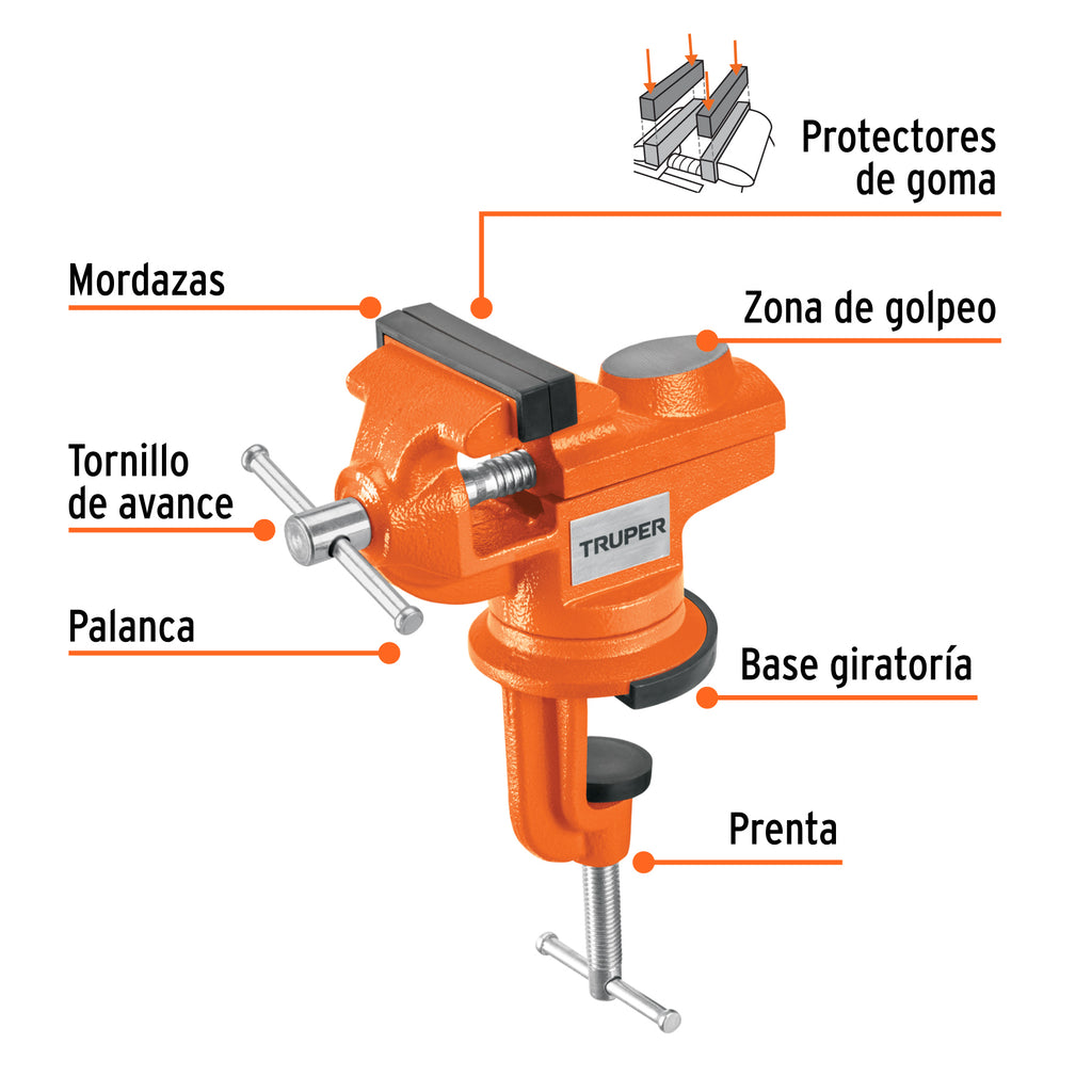 TORNILLO DE BANCO 2.5" PARA JOYERO, TRUPER 103319 *