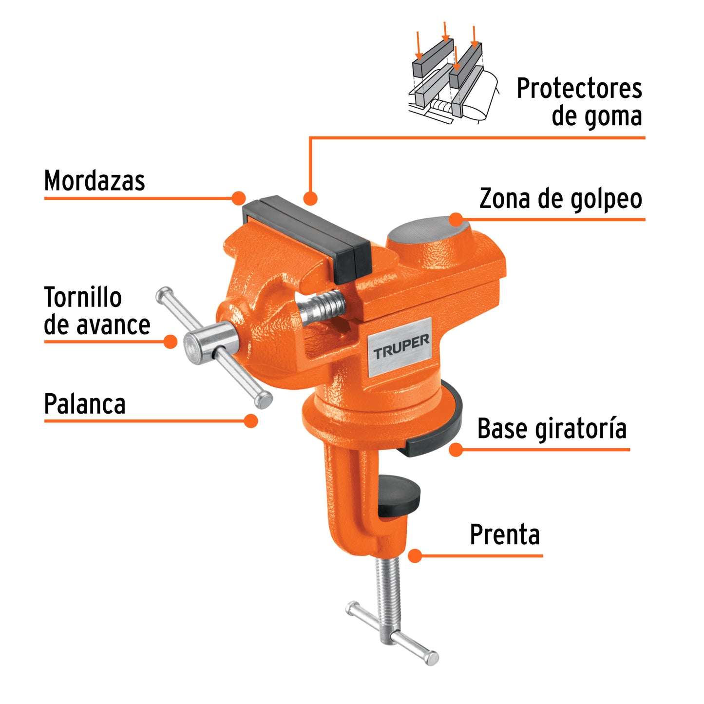 TORNILLO DE BANCO 2.5" PARA JOYERO, TRUPER 103319 *