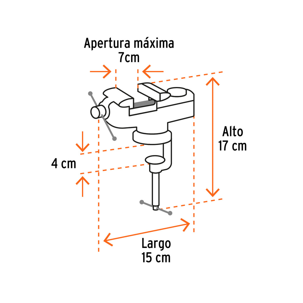 TORNILLO DE BANCO 2.5" PARA JOYERO, TRUPER 103319 *