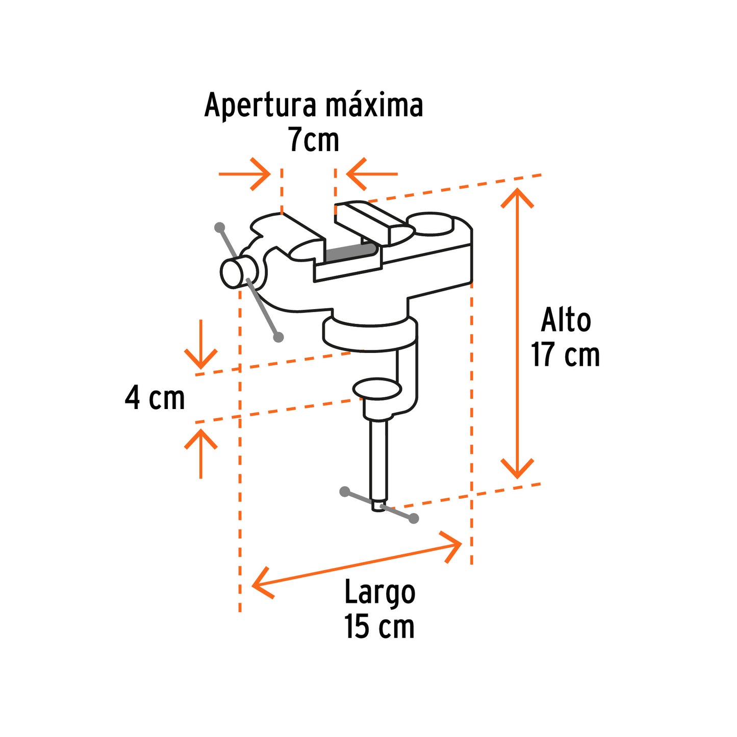 TORNILLO DE BANCO 2.5" PARA JOYERO, TRUPER 103319 *
