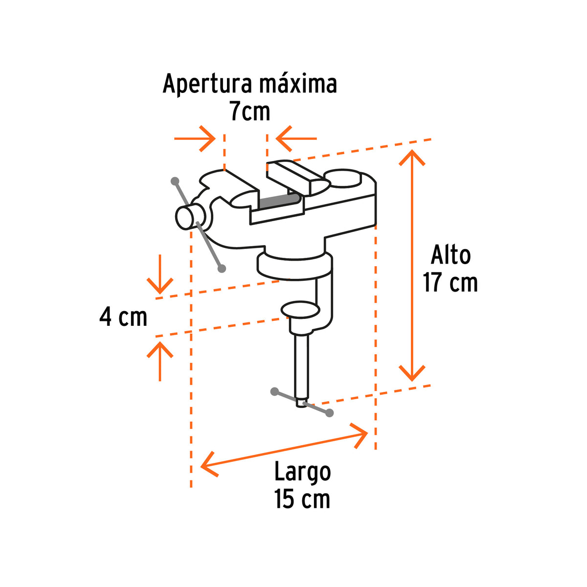 TORNILLO DE BANCO 2.5" PARA JOYERO, TRUPER 103319 *
