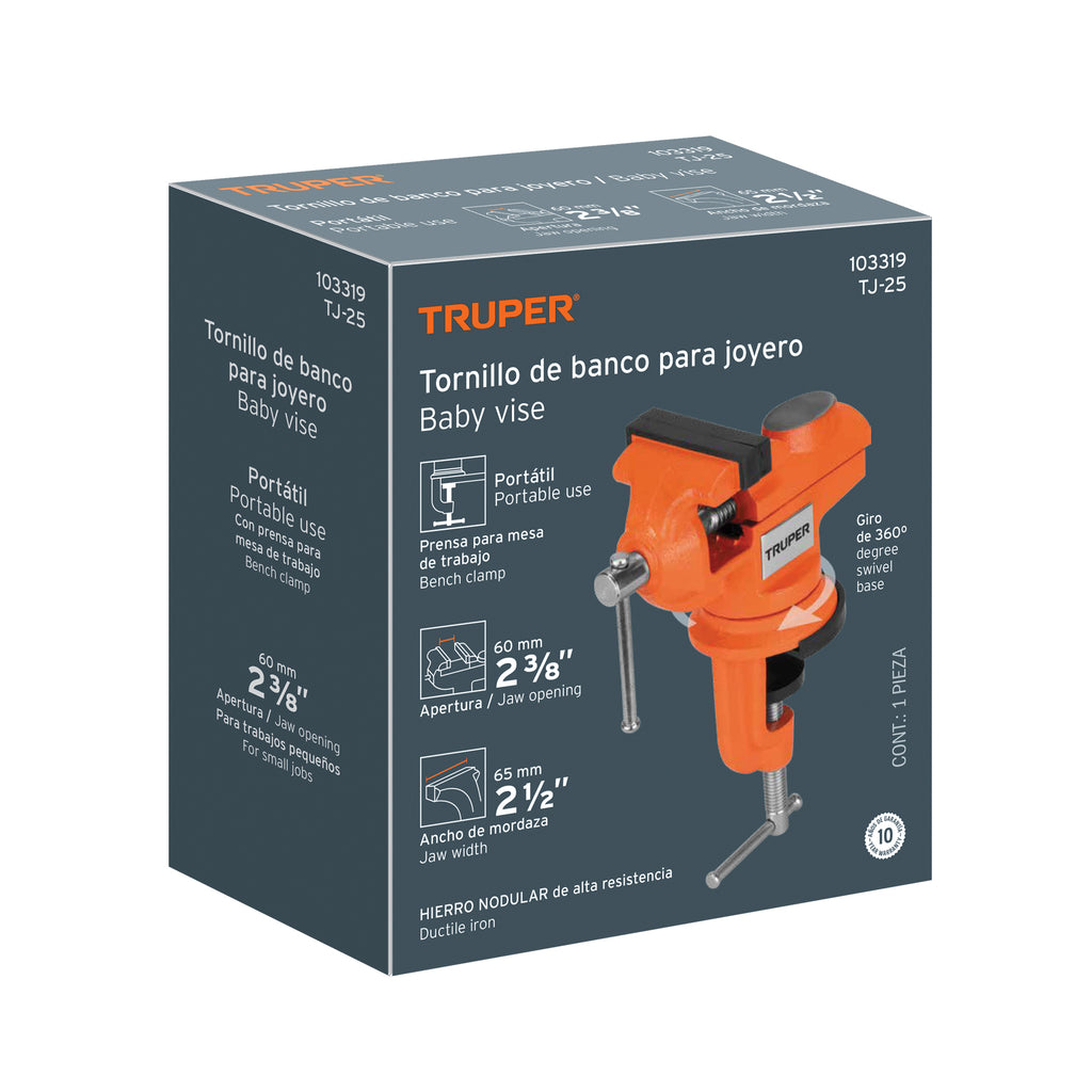 TORNILLO DE BANCO 2.5" PARA JOYERO, TRUPER 103319 *