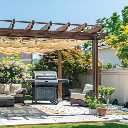 TOLDO RASCHEL BEIGE DE 4 M, 90%, ANCHO 3 FIERO 45765 *