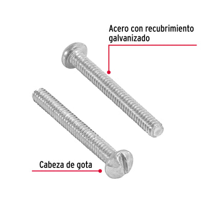 BOLSA CON 400 TORNILLOS 1/8" X 1" TIPO ESTUFA, FIERO 44602 *
