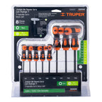 JUEGO DE 8 LLAVES TORX EXTRALARGAS CON MANGO T, TRUPER 100935 P