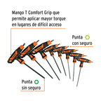 JUEGO DE 8 LLAVES TORX EXTRALARGAS CON MANGO T, TRUPER 100935 P